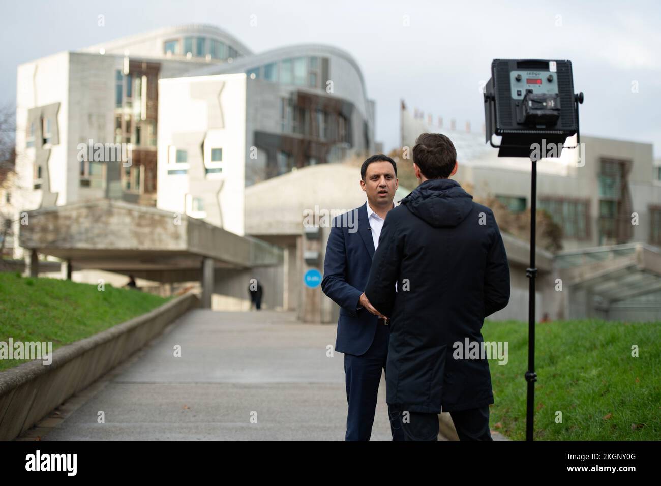 Edinburgh, Scotland, UK. 23rd Nov, 2022. PICTURED: Anas Sarwar MSP, Leader of the Scottish Labour Party. Pro Union Scottish Party Leaders give their opinions during an interview after the news which broke earlier today the Supreme Court ruling on the legality of the Scottish Parliament not having powers to call a second independence referendum. Credit: Colin D Fisher Credit: Colin Fisher/Alamy Live News Stock Photo