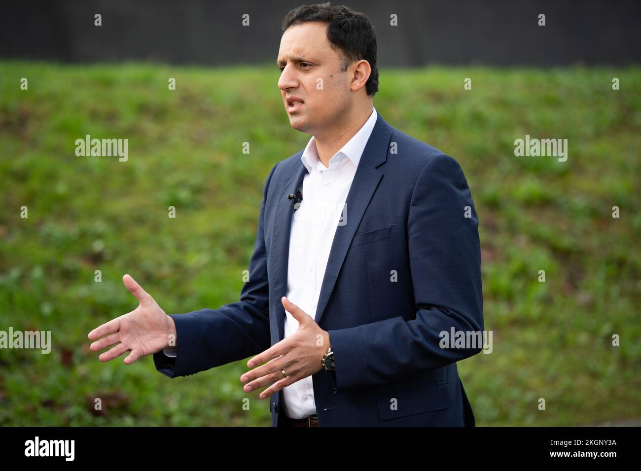 Edinburgh, Scotland, UK. 23rd Nov, 2022. PICTURED: Anas Sarwar MSP, Leader of the Scottish Labour Party. Pro Union Scottish Party Leaders give their opinions during an interview after the news which broke earlier today the Supreme Court ruling on the legality of the Scottish Parliament not having powers to call a second independence referendum. Credit: Colin D Fisher Credit: Colin Fisher/Alamy Live News Stock Photo