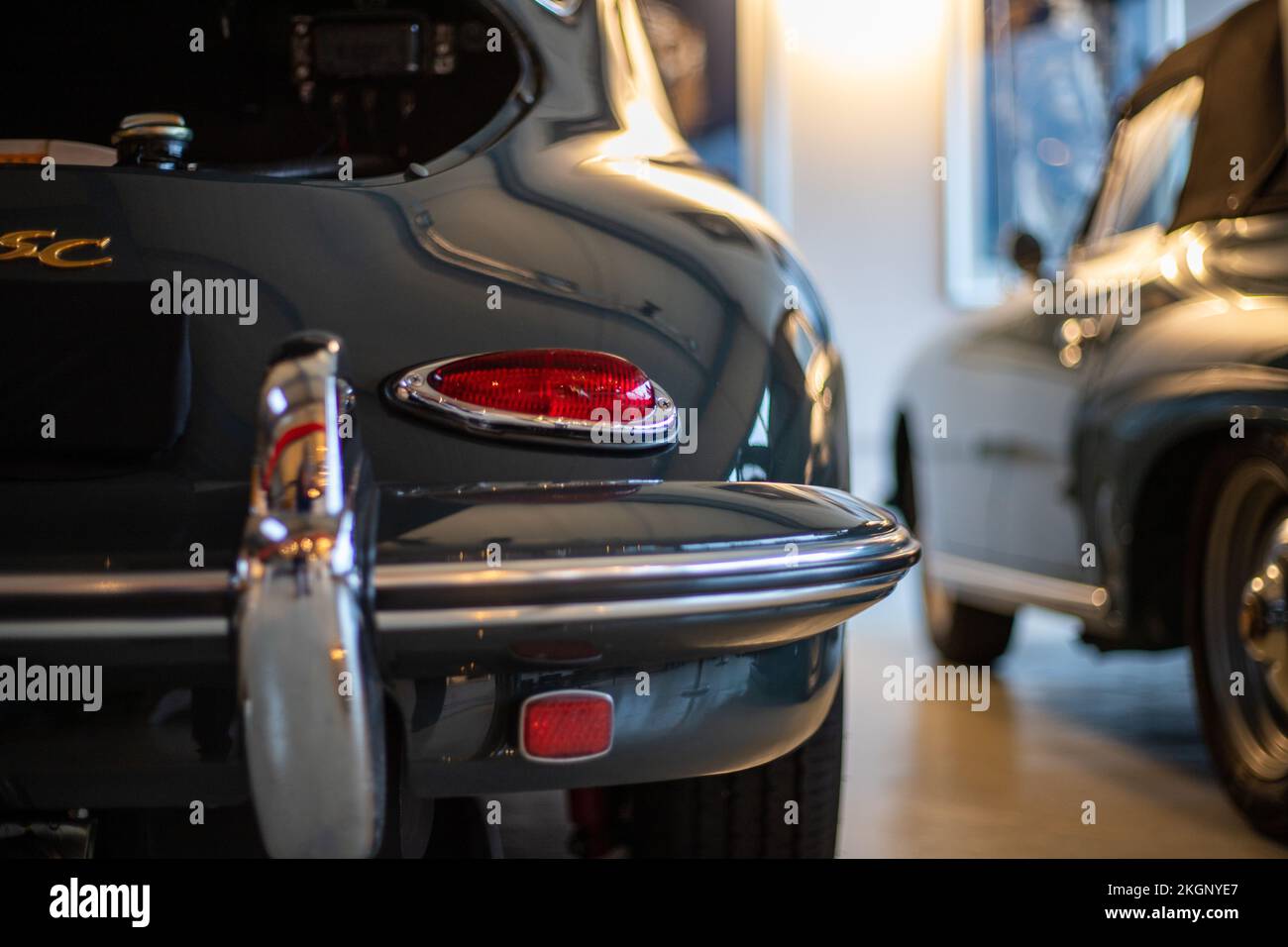 A Porsche 356 Auto Oldtimer Iconic car in a showroom Stock Photo - Alamy