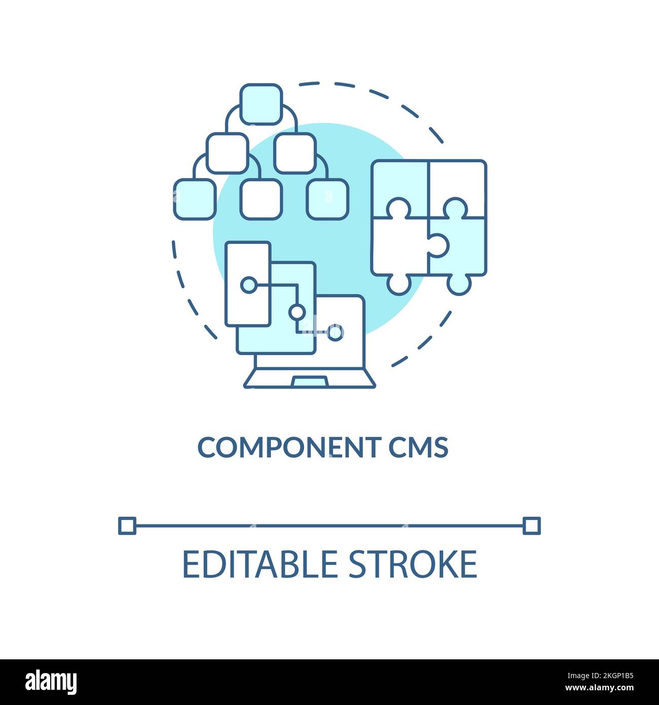 Component CMS turquoise concept icon Stock Vector Image & Art - Alamy