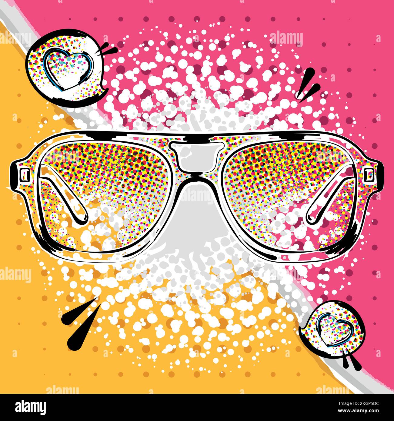 Isolated sunglasses sketch on a comic page Vector Stock Vector Image ...