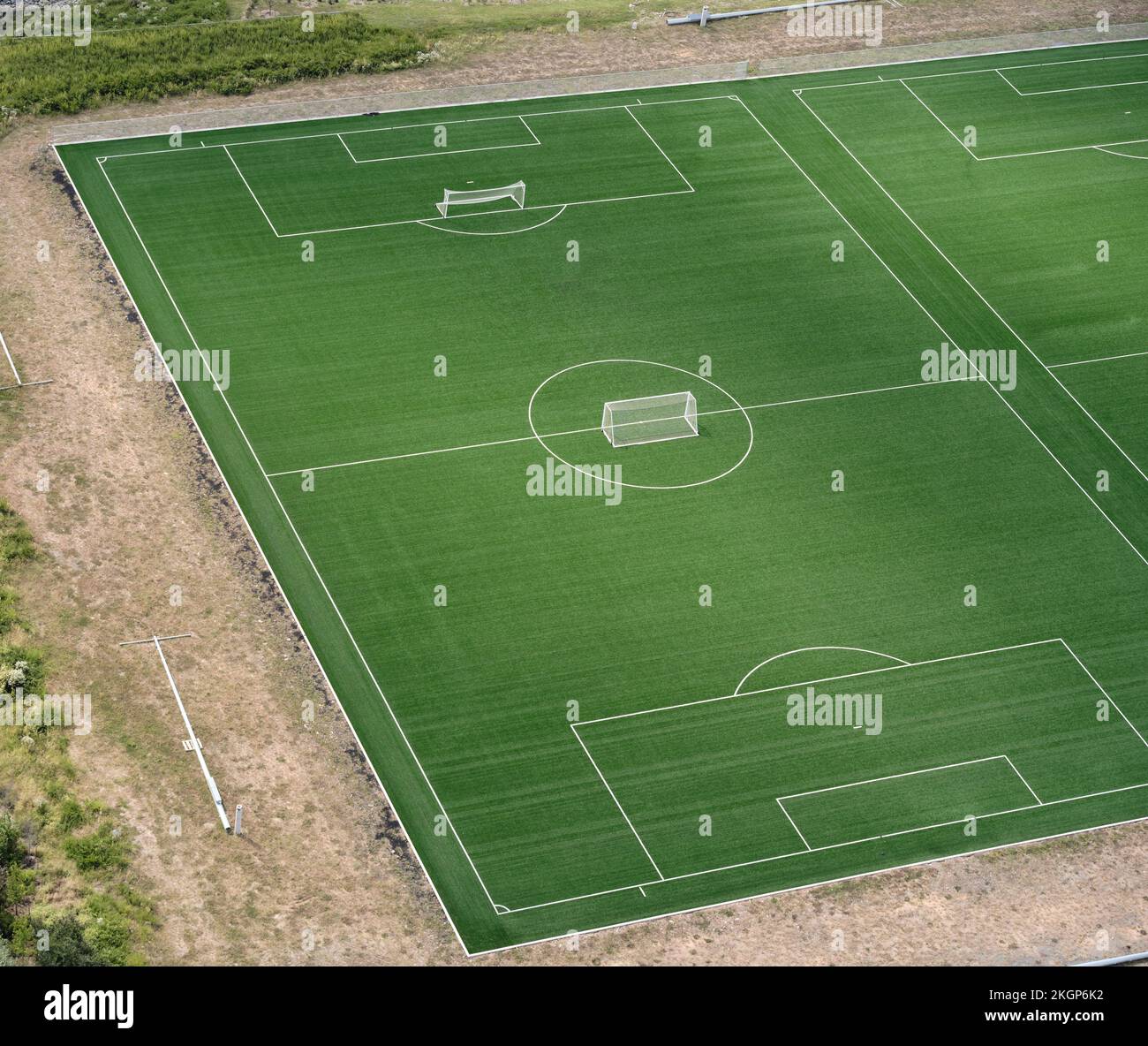 Aerial view empty soccer fields hires stock photography and images Alamy