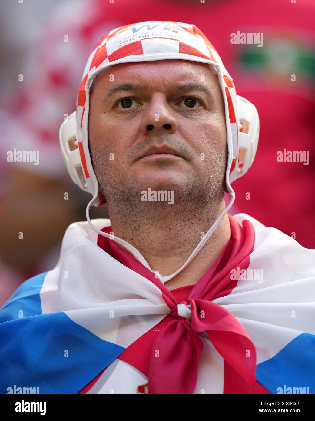 Croatia fan during the Qatar 2022 World Cup match, group F, date 1, between Morocco and Croatia