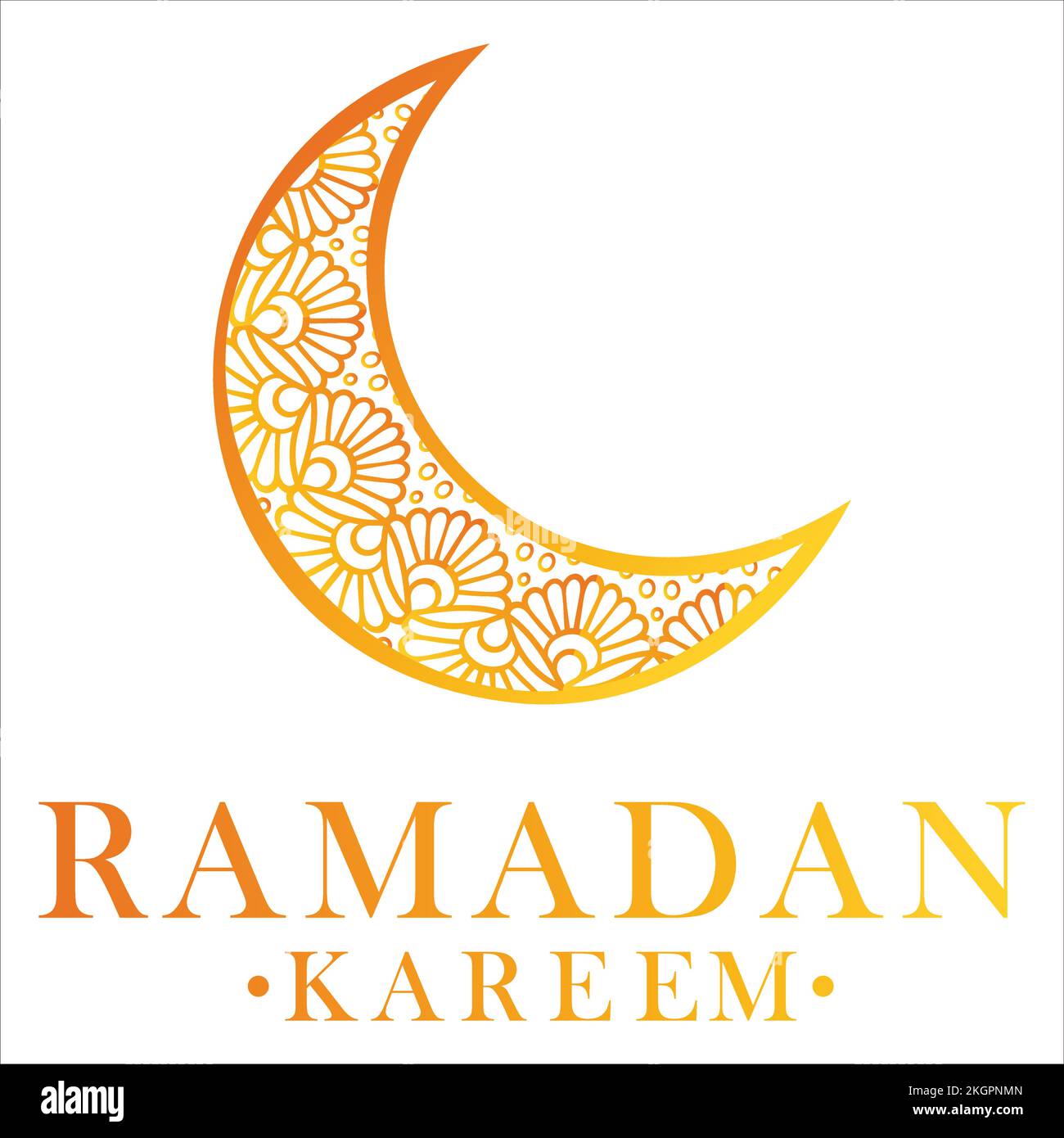 Ramadan Kareem cover, Ramadan Mubarak background, template design element, Vector illustration, Ramadan Kareem theme. Vector card with moon and letter Stock Vector