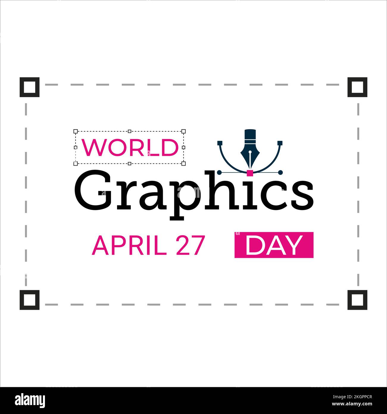 World Graphics Day April 27 text effect with pink colour shade for a