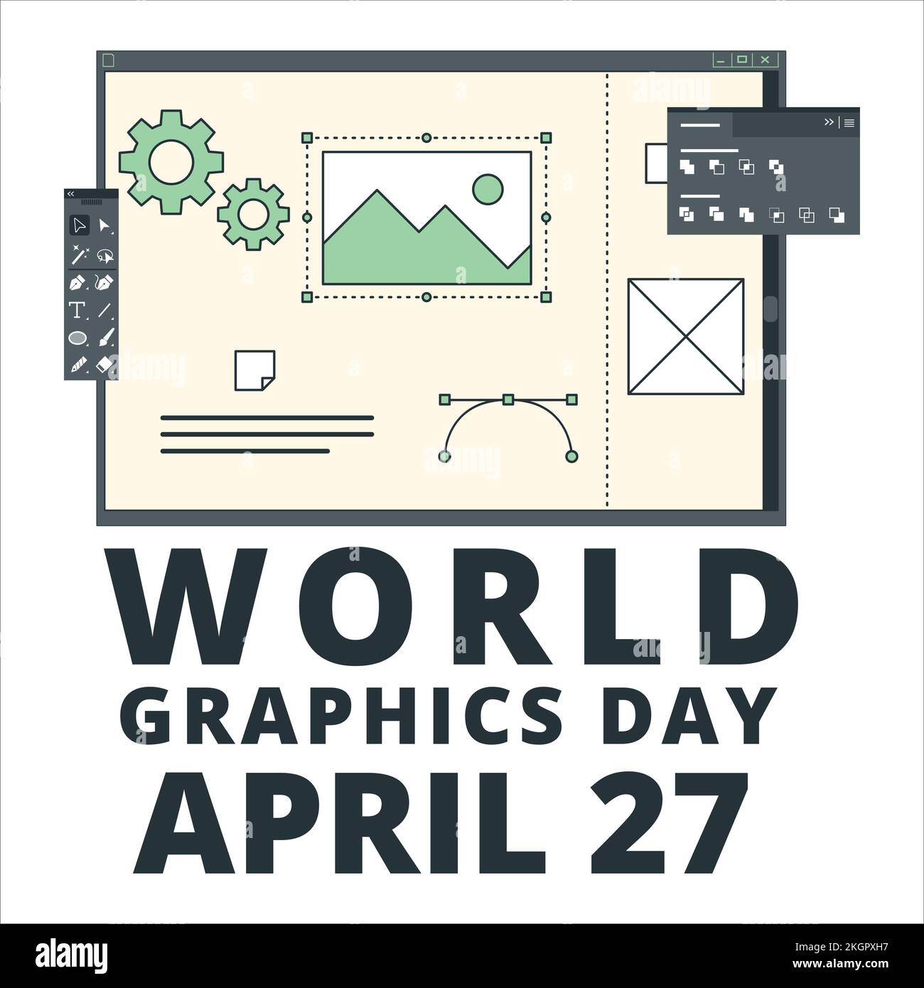 Creative design for world graphics day text with colourful shade for a