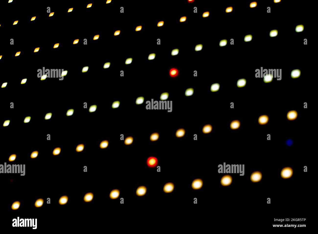 Many points in space. Light diodes of different colors. Special lamp for plants in details
