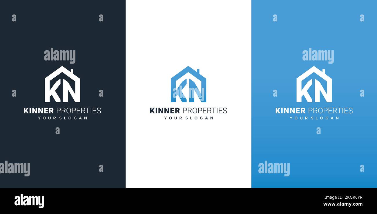 KN Logo design, KN icon, real estate logo design with KN, real estate ...