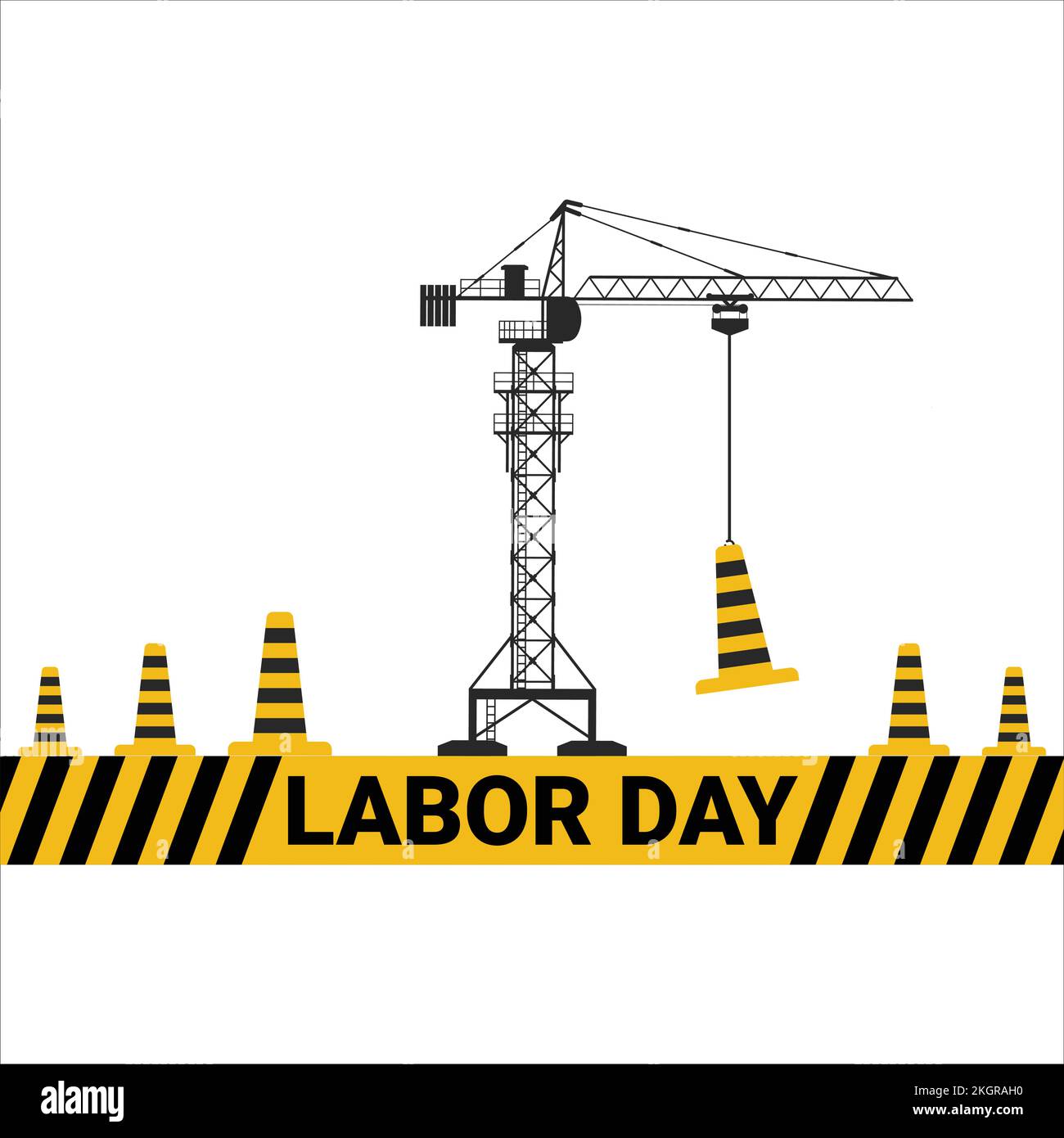 Construction Elements, Crane Vector, Labor Day Vector on White Background, Hard Work, Construction Works, International Labor Day, Labor Day Special, Stock Vector