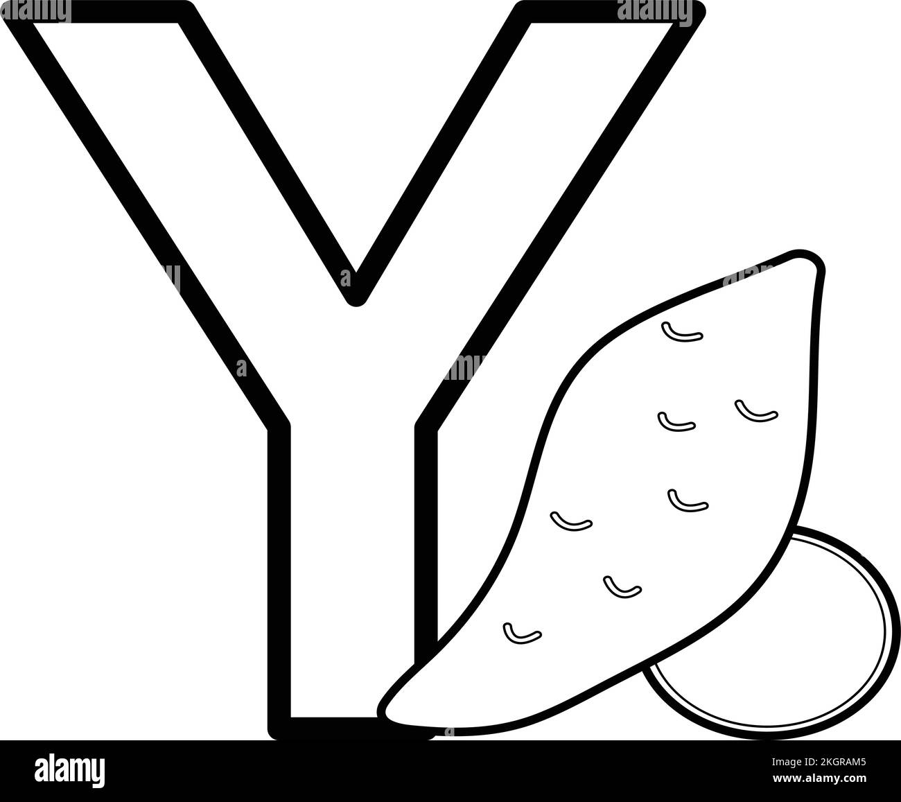 An editable cartoon alphabet poster with the letter Y and yum ...