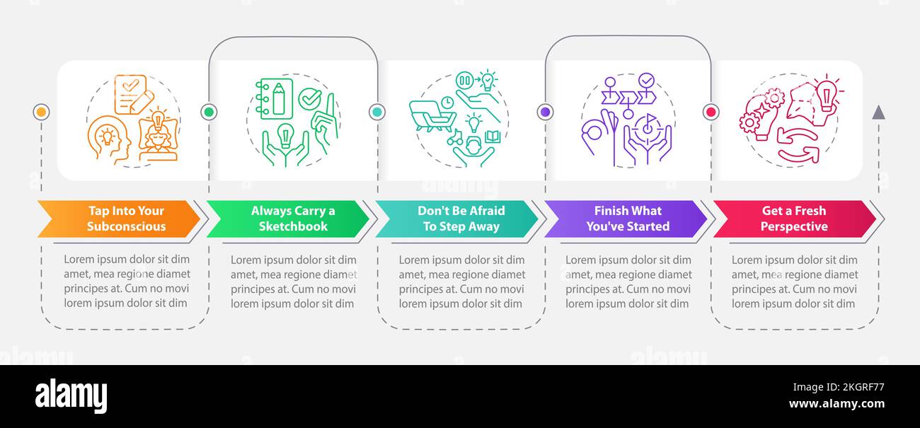 Breaking Through Creative Block Rectangle Infographic Template Stock