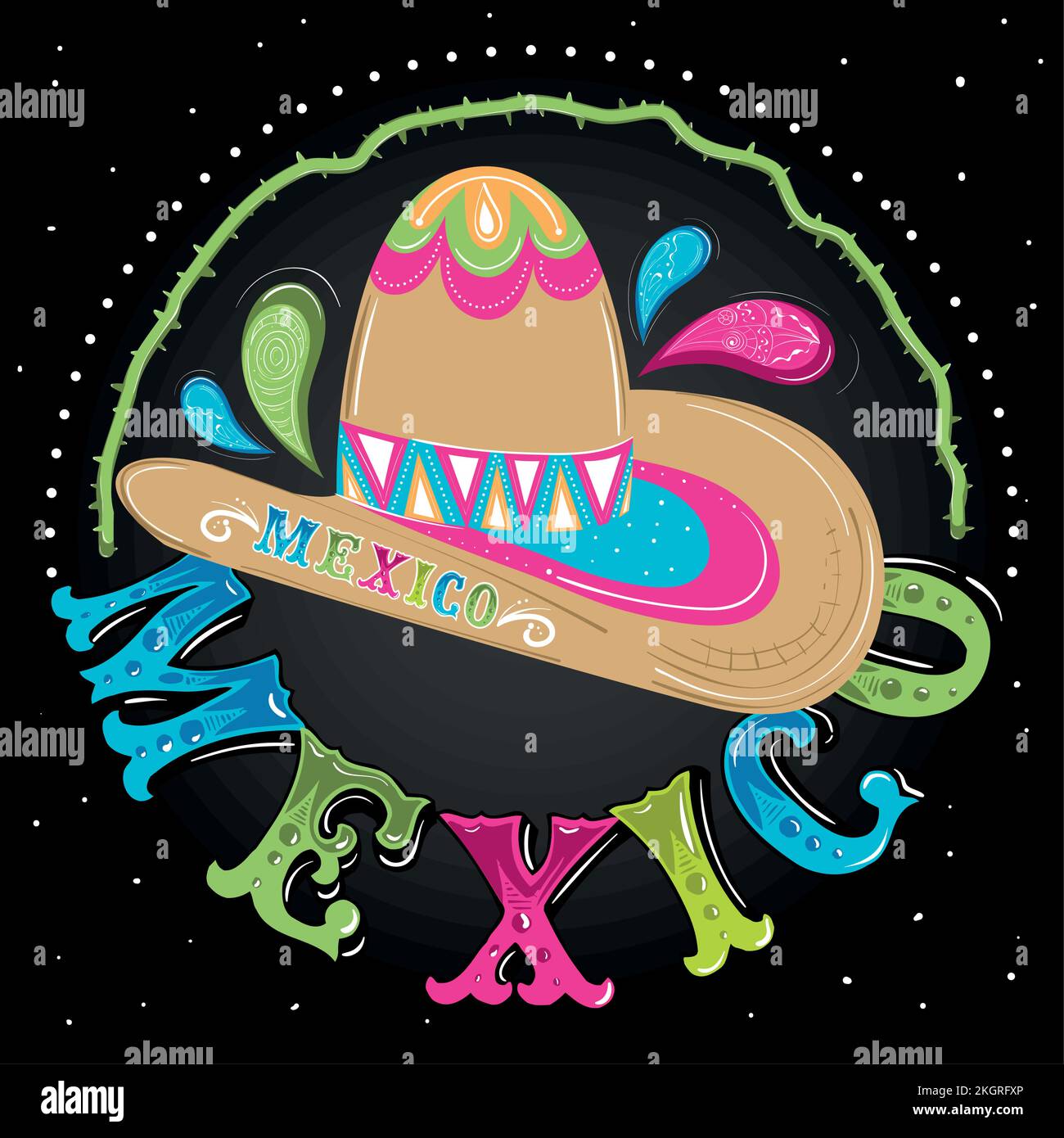 Viva mexico poster with traditional hat Vector Stock Vector Image & Art ...