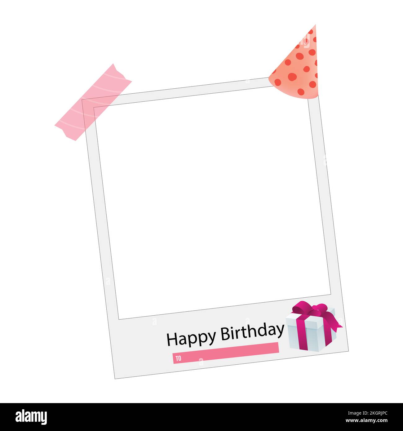 Happy Birthday Photo frame vector illustration on white background