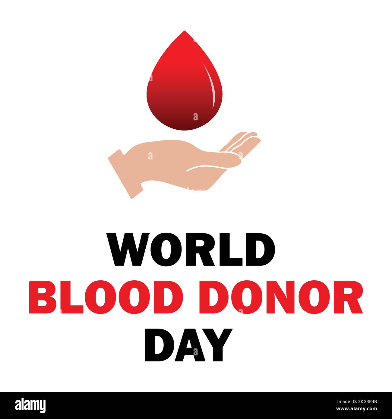 World Blood Donor Day vector illustration with black and red text ...