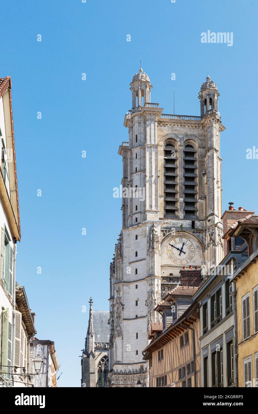 France, Grand Est, Troyes, Bell tower of Troyes Cathedral Stock Photo