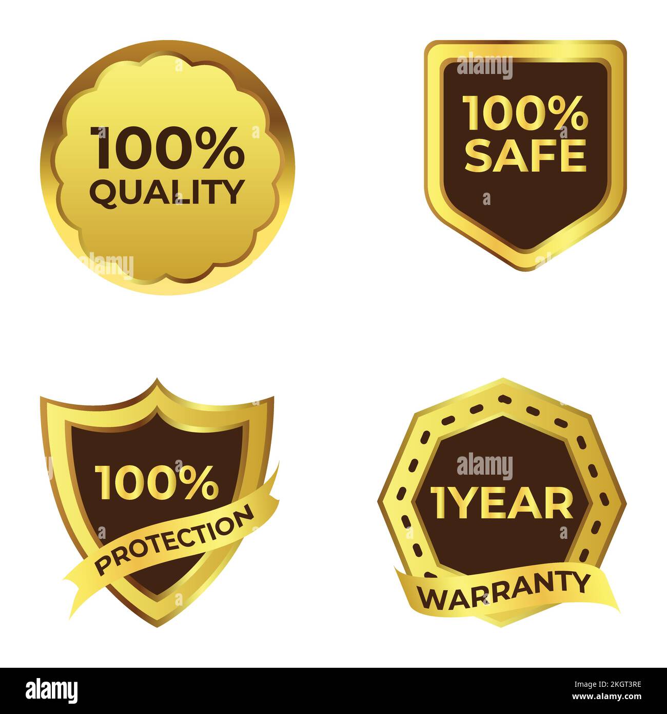 Luxurious shield badge collection with golden color ribbon, Dark and
