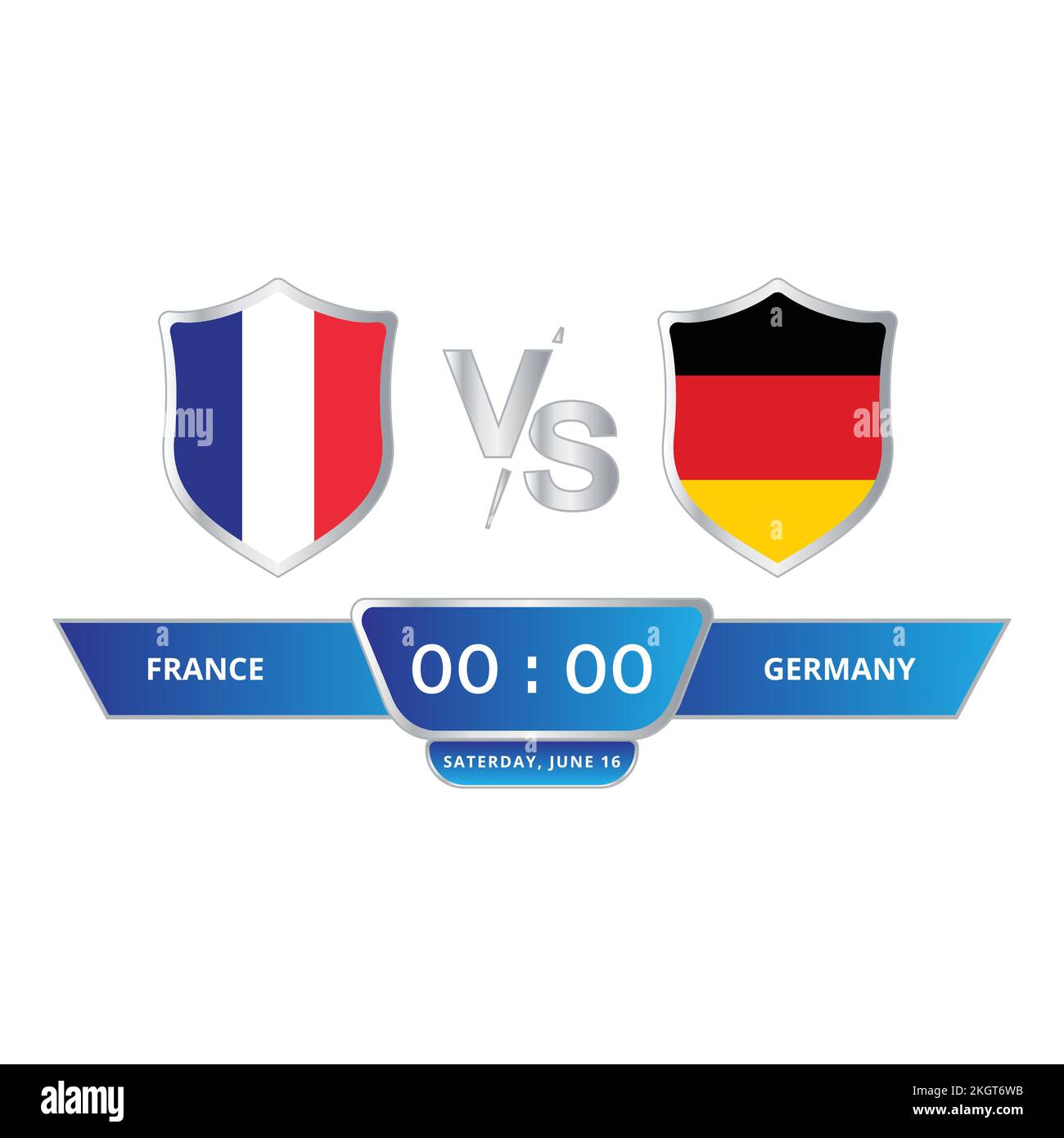 Football match scoreboard with shield shape blue color lower thirds