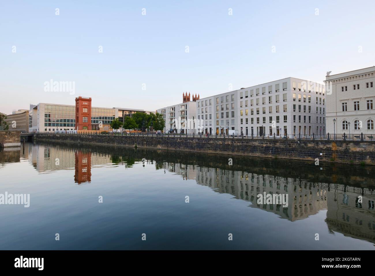 Germany, Berlin, Spree river flowing through Mitte district Stock Photo