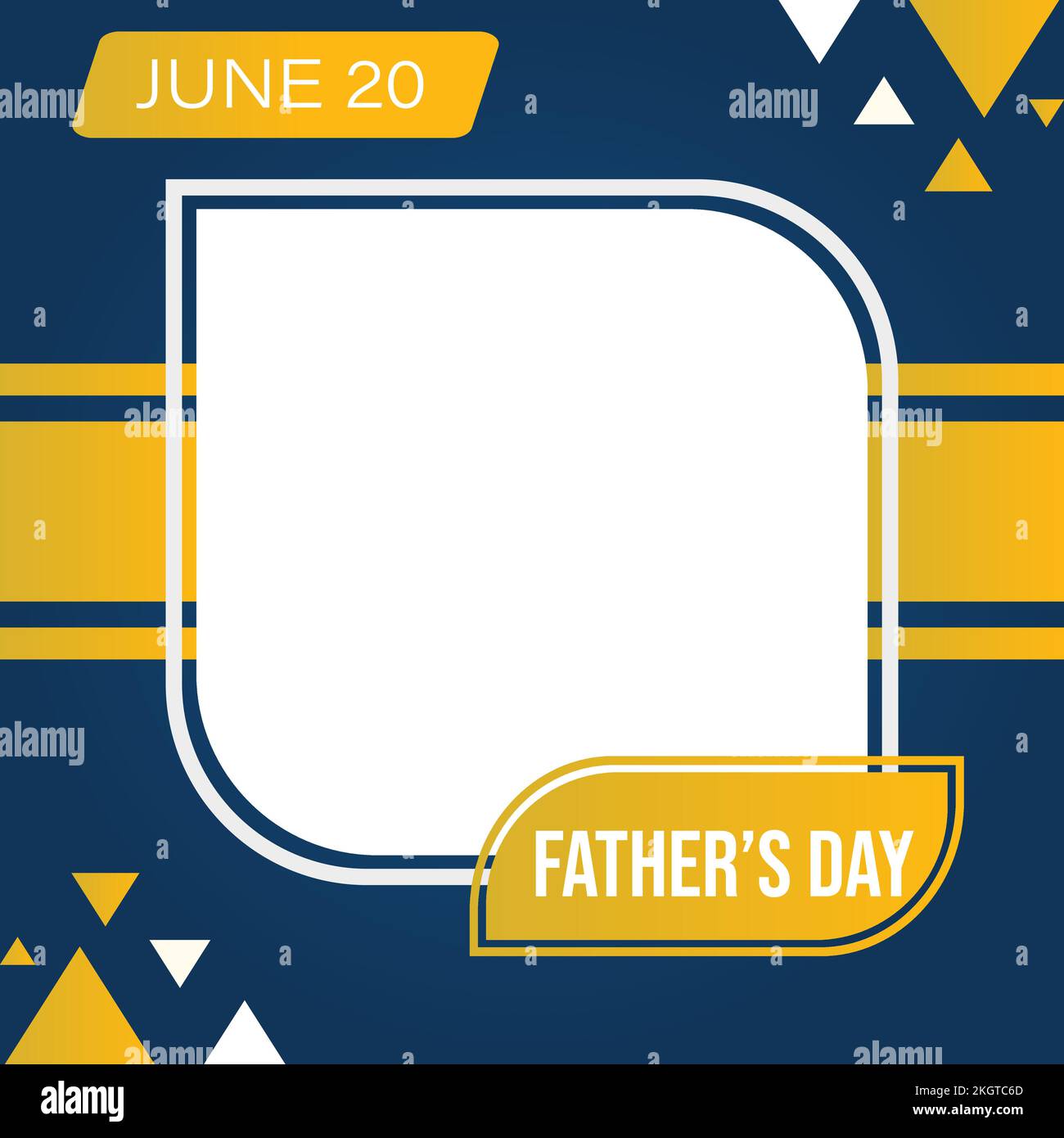 Stylish Fathers Day greeting design. Modern Social media frame for
