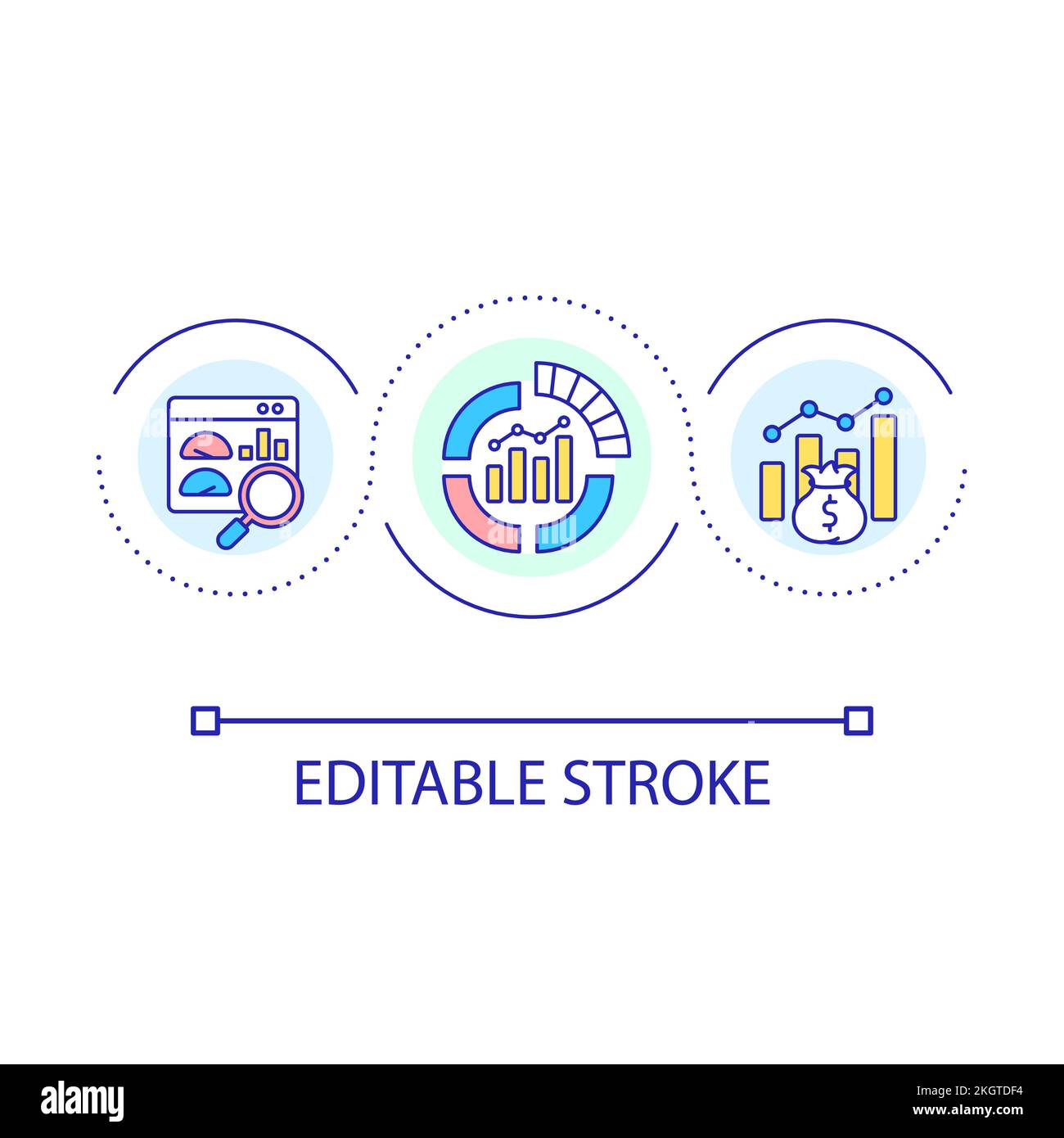 Business analytics loop concept icon Stock Vector