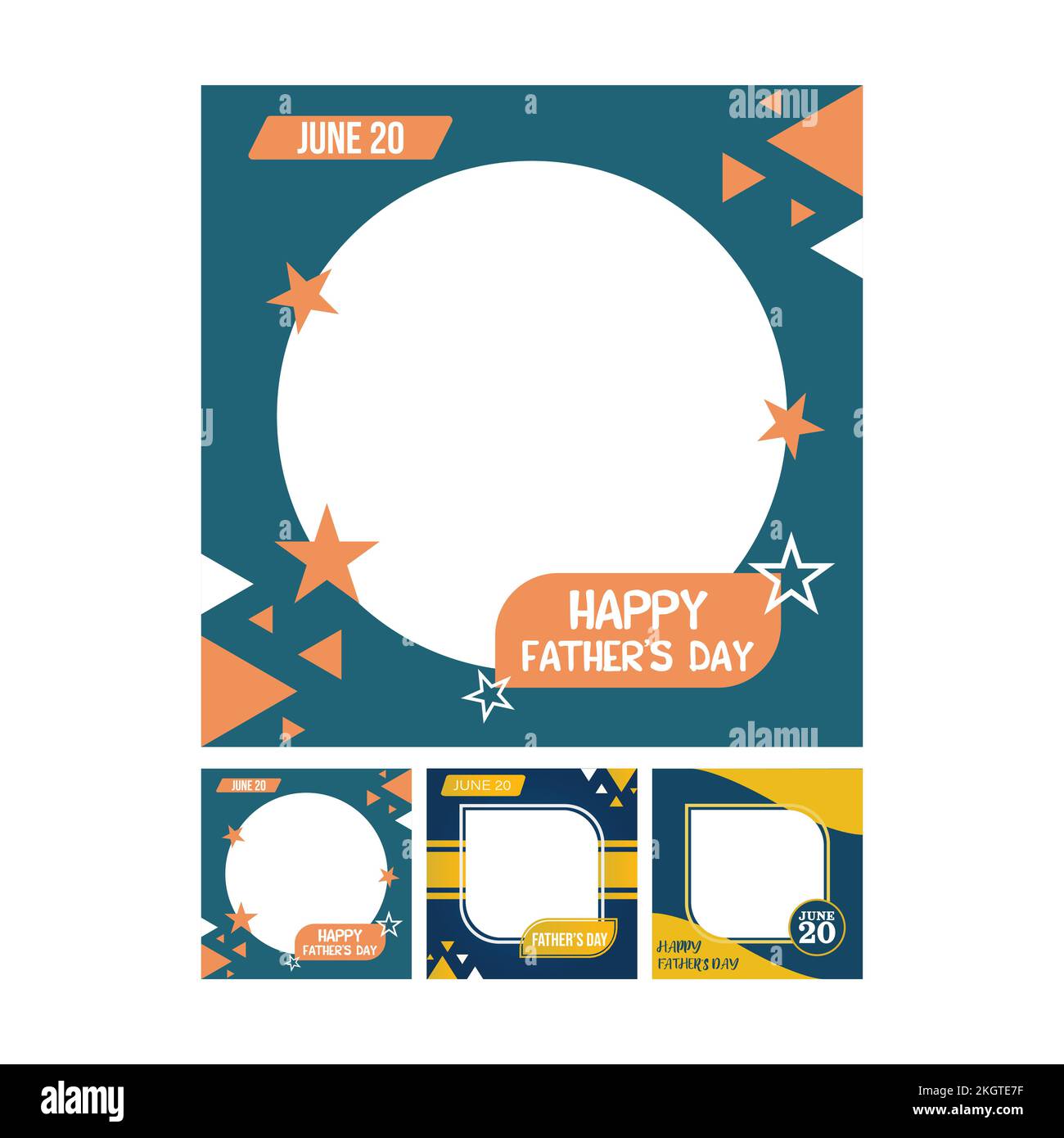 Social media postframe design with multicolor shade. Social media