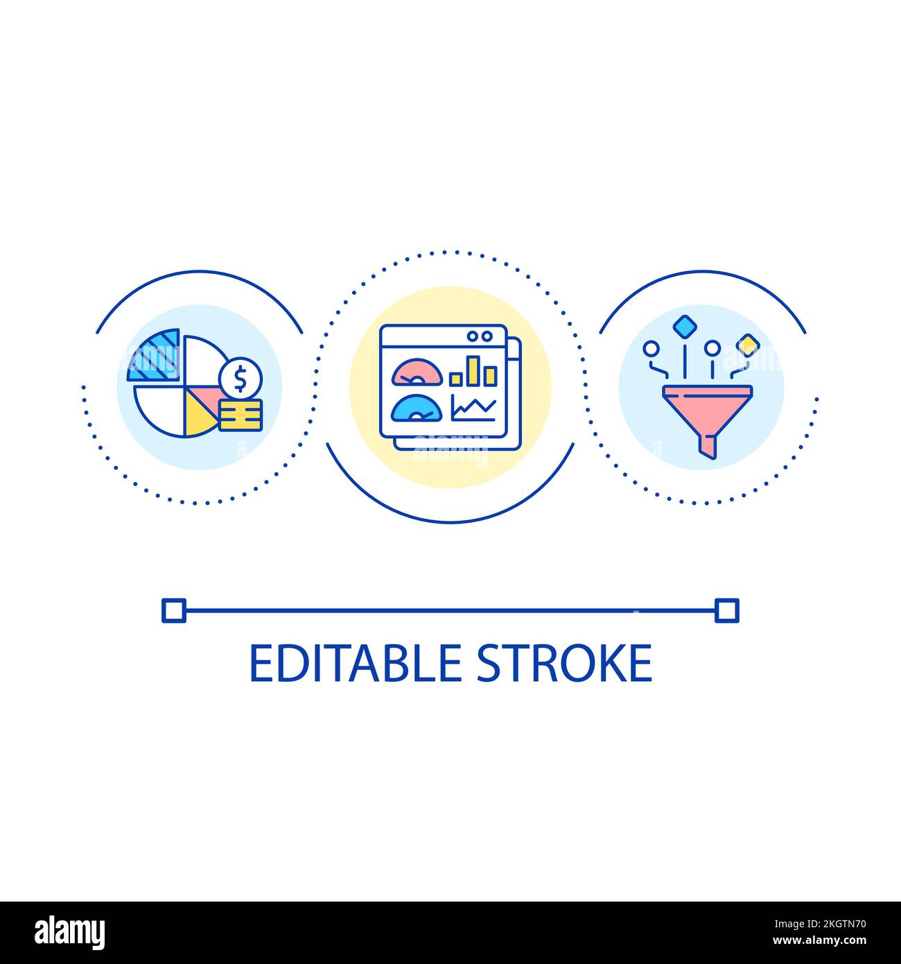 Optimize finance strategy loop concept icon Stock Vector
