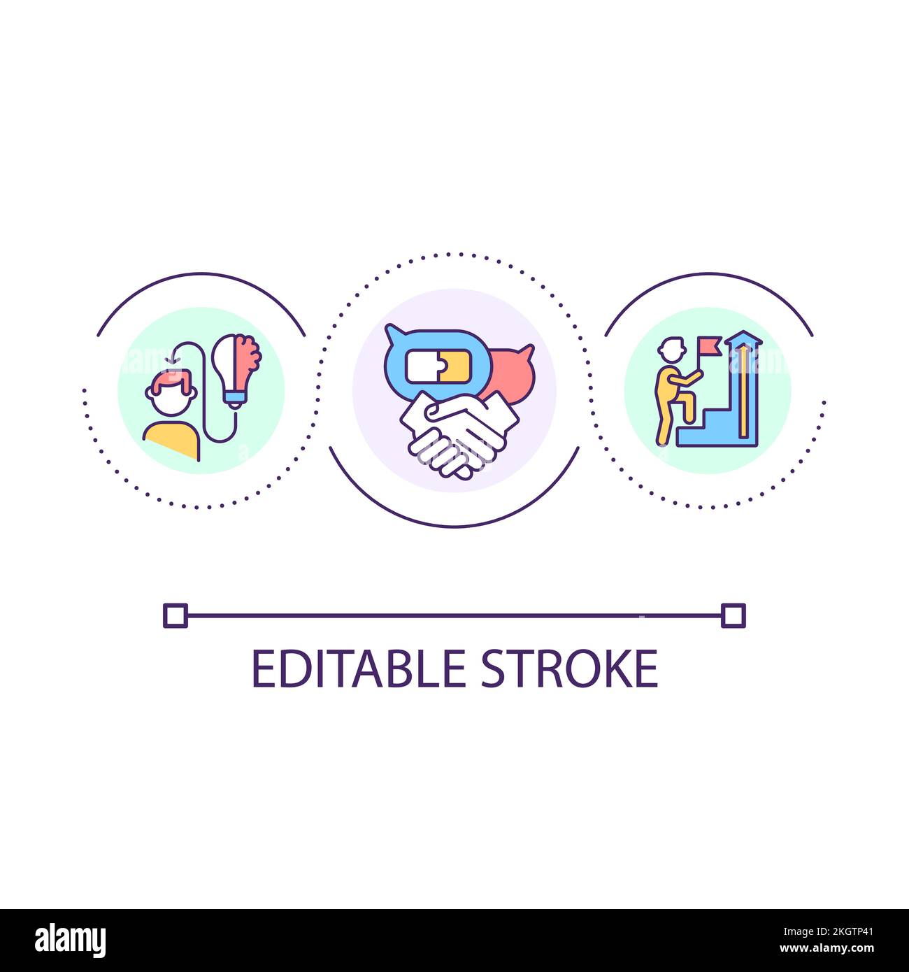 Personal growth loop concept icon Stock Vector