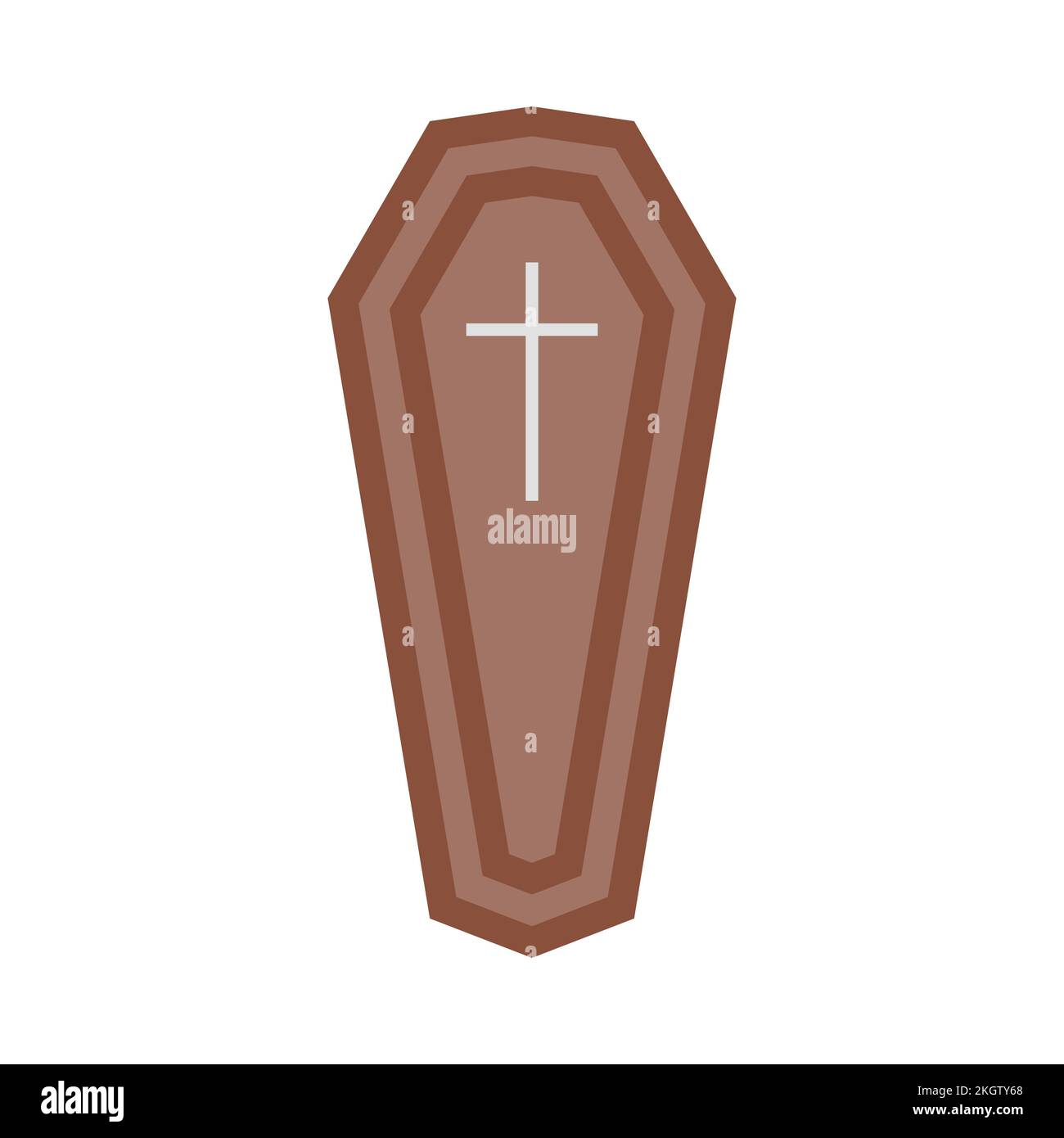 Halloween burial coffin design on a white background. Coffin with ...