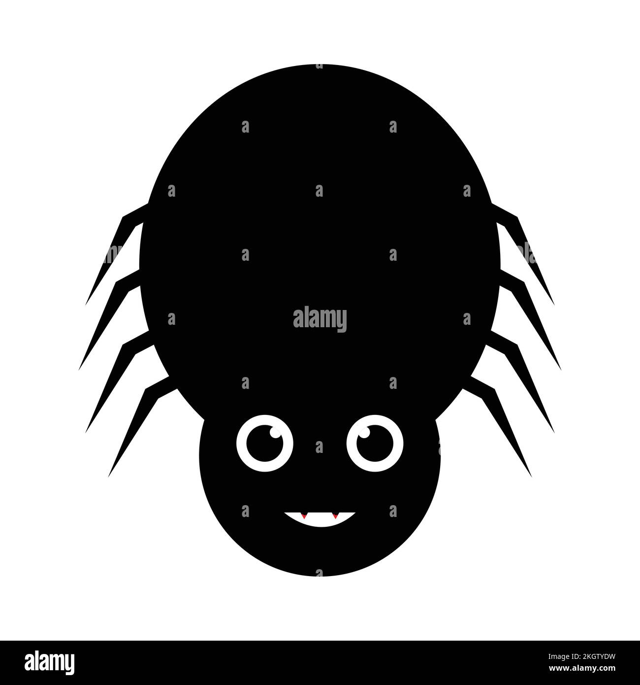Halloween black spider vector with a scary face. Halloween illustration ...