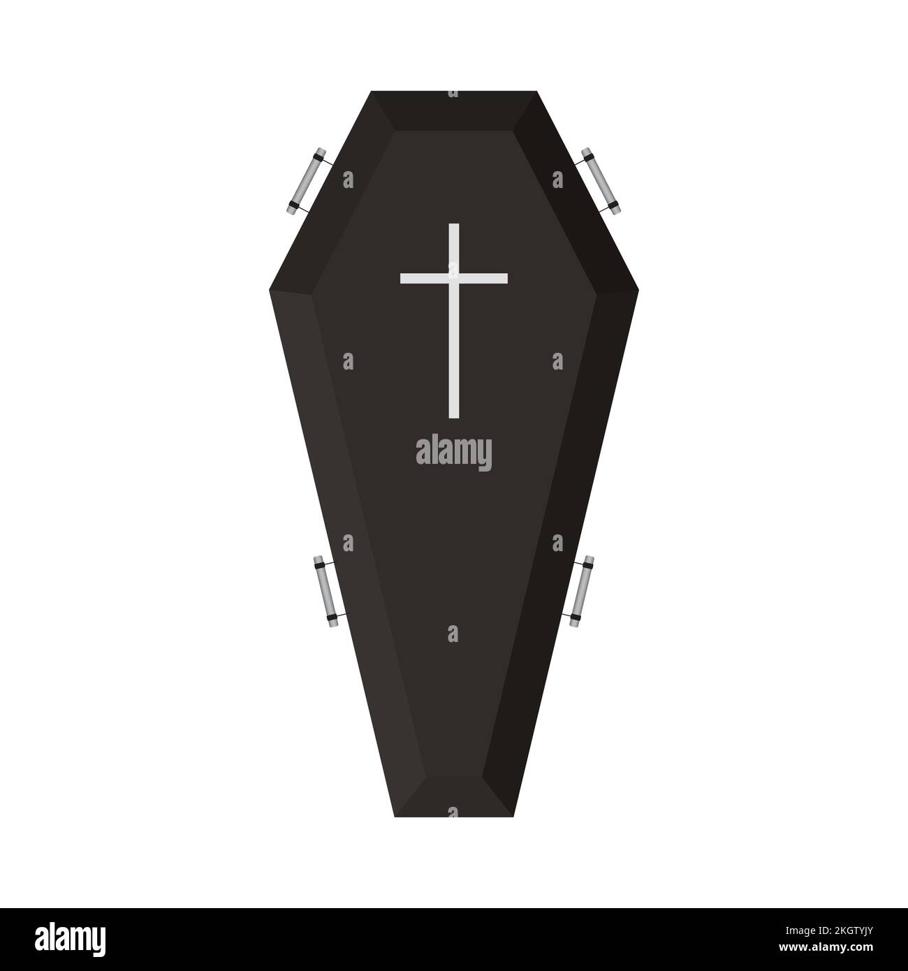 Halloween Scary Black Color Coffin Vector Design On A White Background 