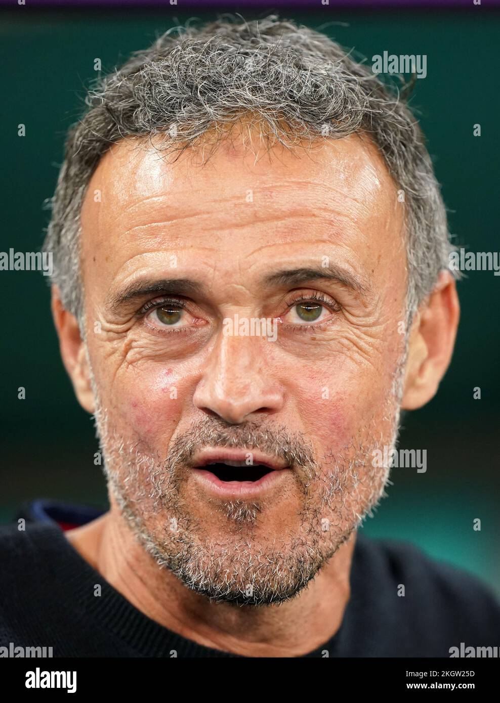 Spain manager Luis Enrique during the FIFA World Cup Group E match at the Al Thumama Stadium