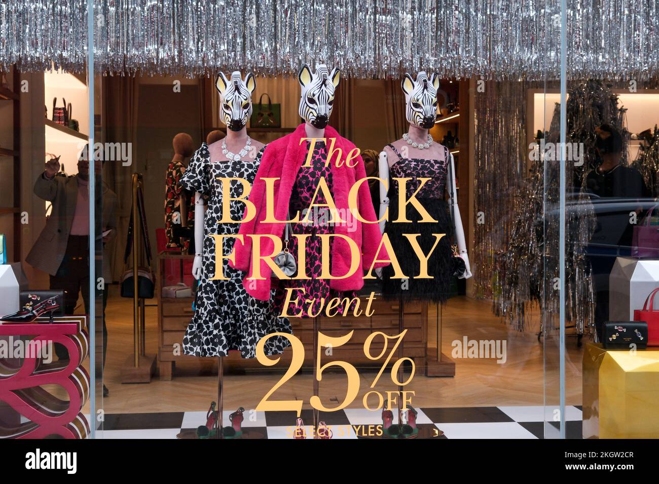 Regent Street, London, UK. 23rd Nov 2022. Black Friday sales signs in London's West End. Credit: Matthew Chattle/Alamy Live News Stock Photo