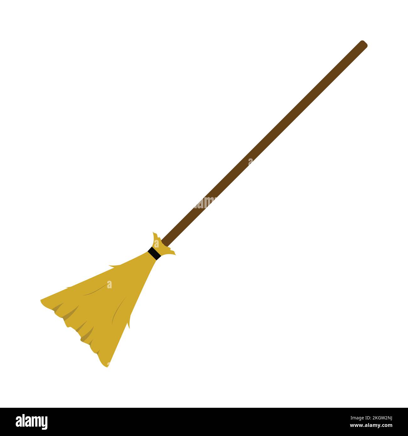 Witch broom design with yellow and wood color shade. Halloween party