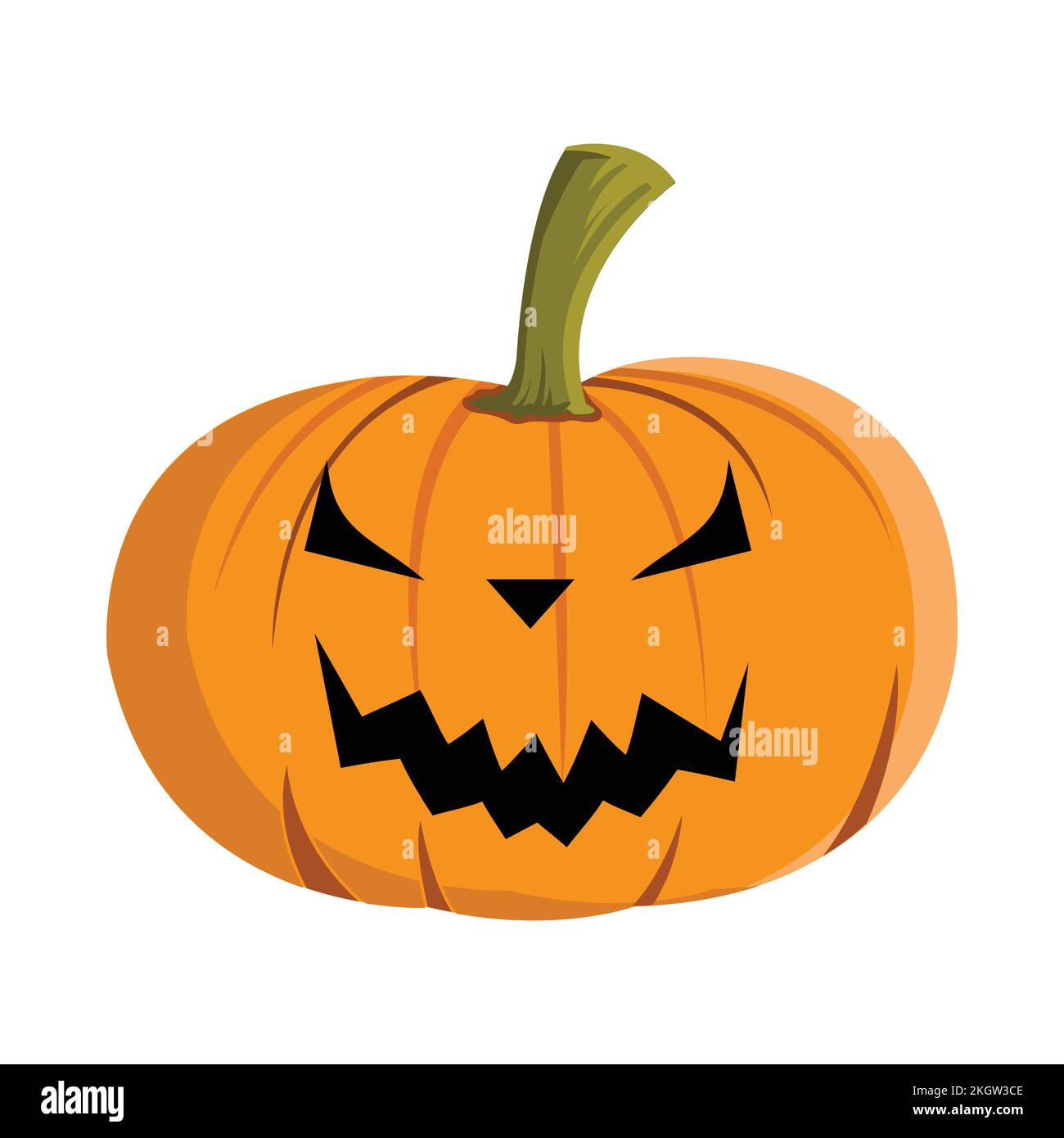 Pumpkin Cut Creepy Faces Set Stock Illustration - Download Image