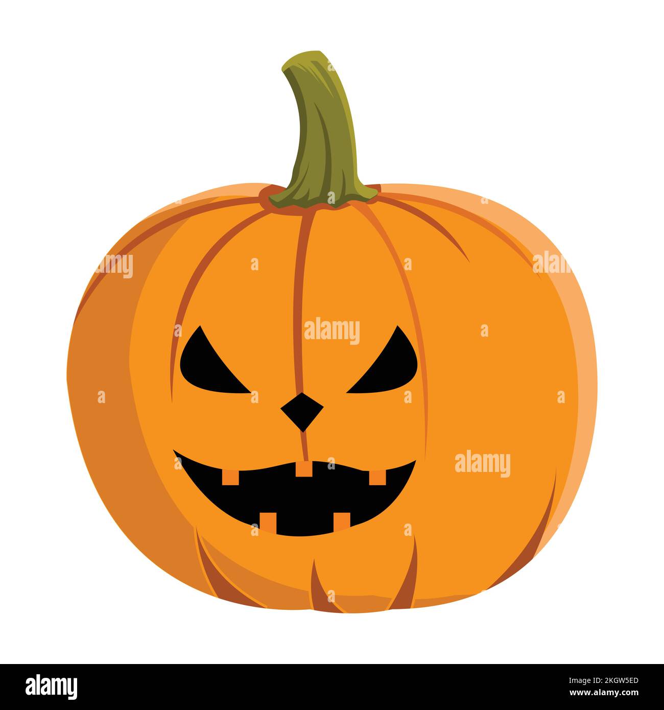 Halloween pumpkin design with a scary face on a white background ...