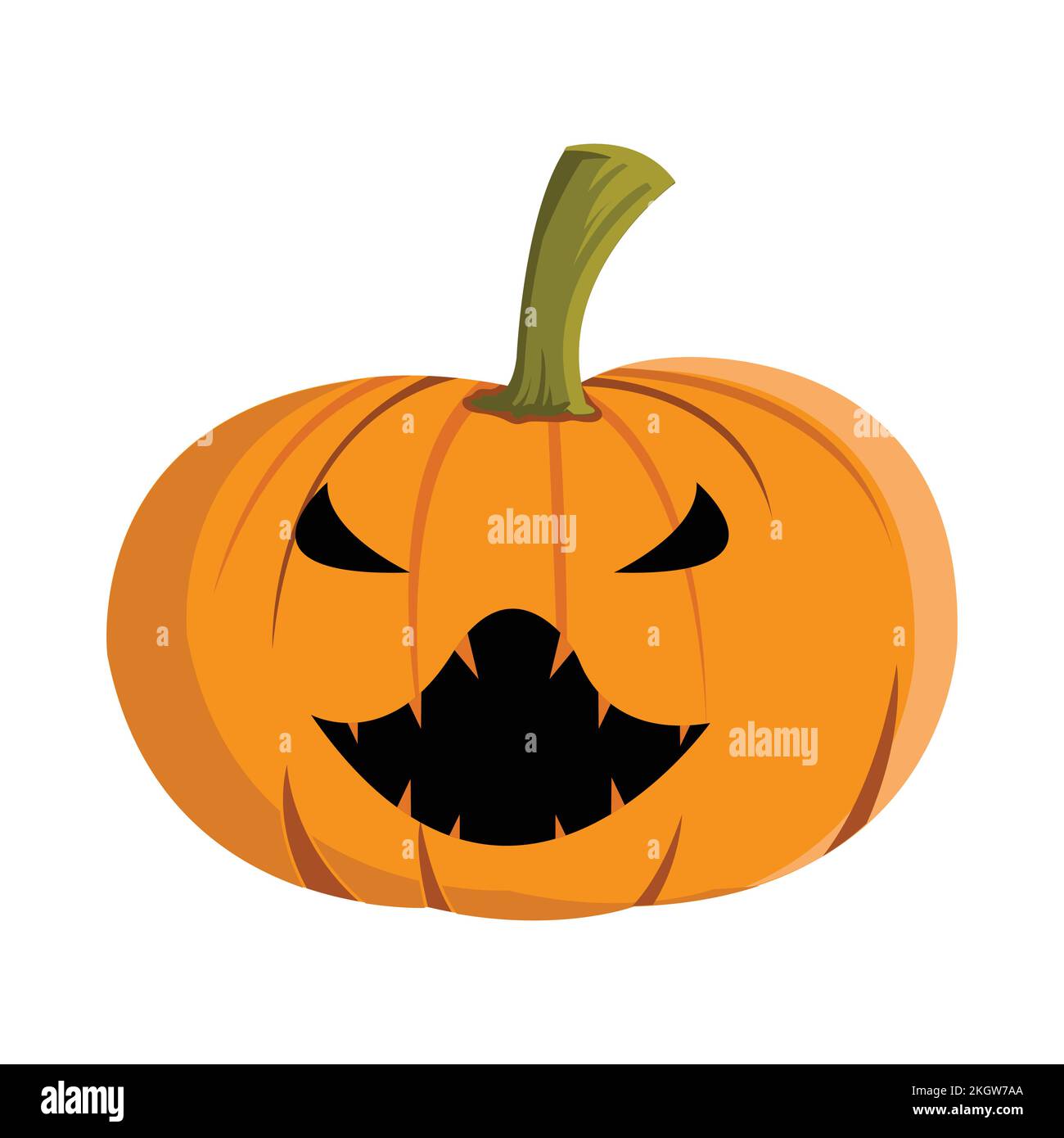 Halloween spooky pumpkin lantern design with a scary devil face on a