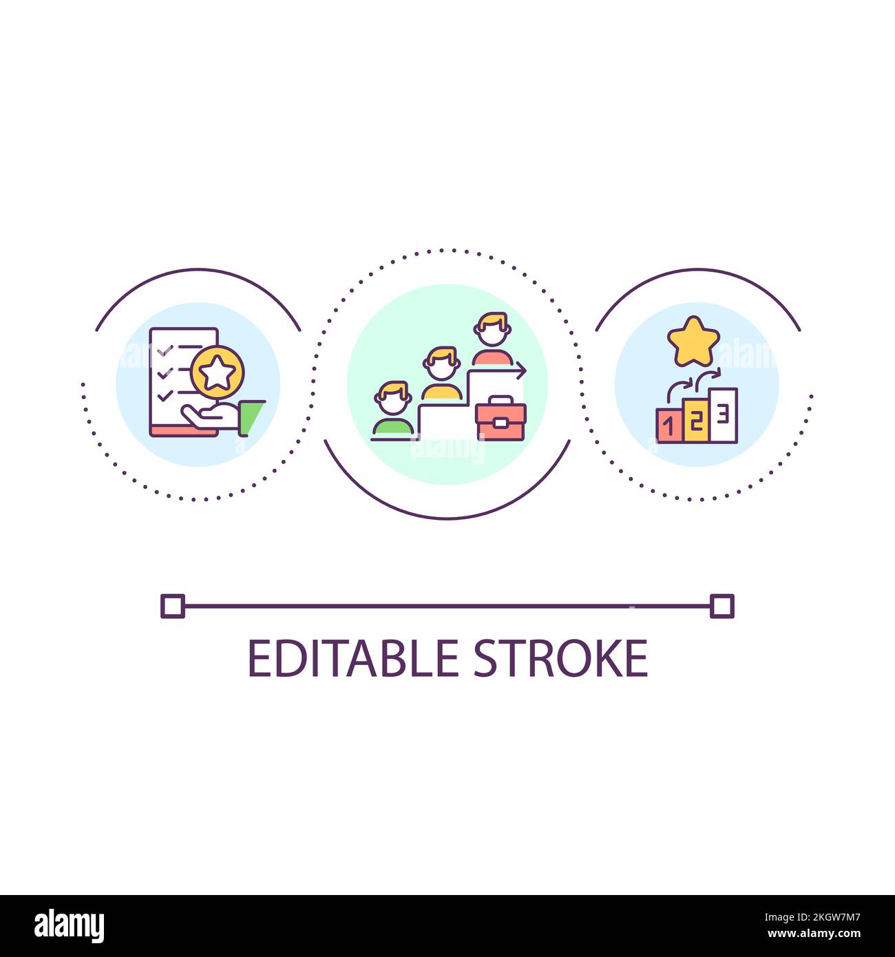 Career development loop concept icon Stock Vector