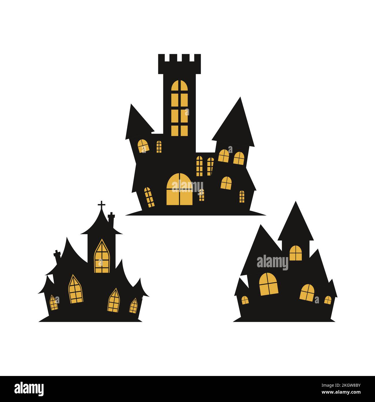 Spooky Vector Design Collection For Halloween Haunted House Silhouette spooky-vector-design-collection-for-halloween-haunted-house-silhouette