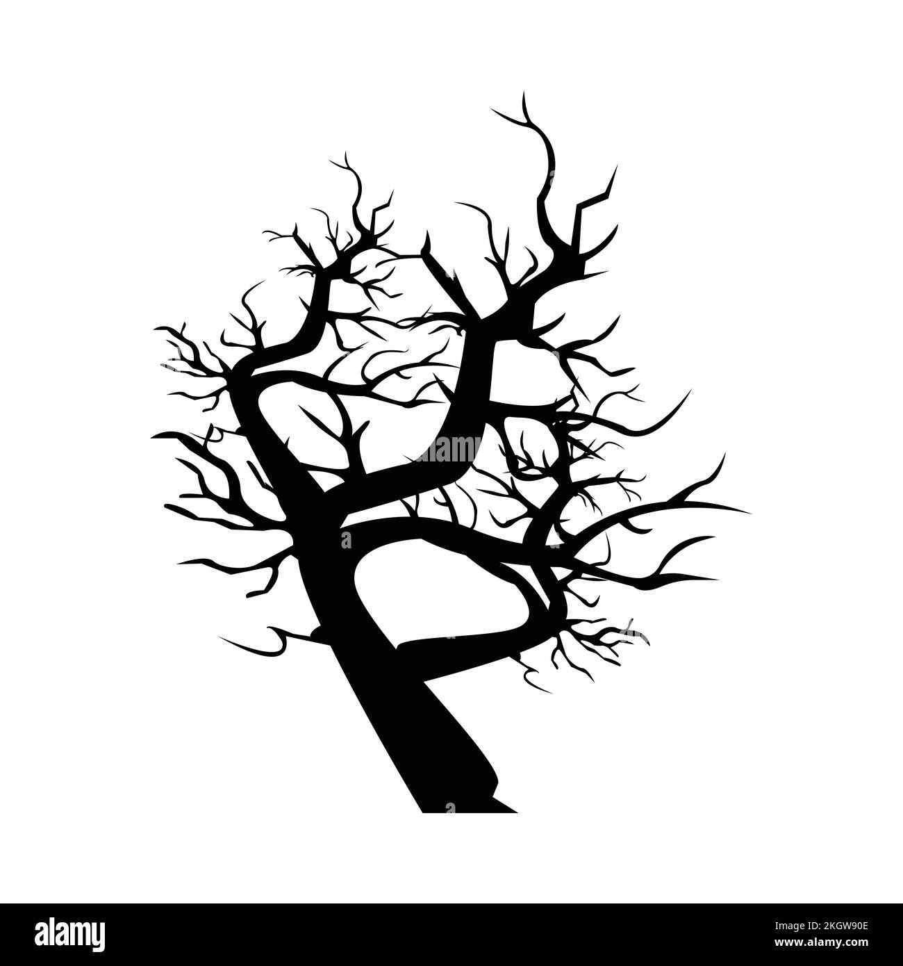 Dead tree silhouette vector illustration on a white background for ...