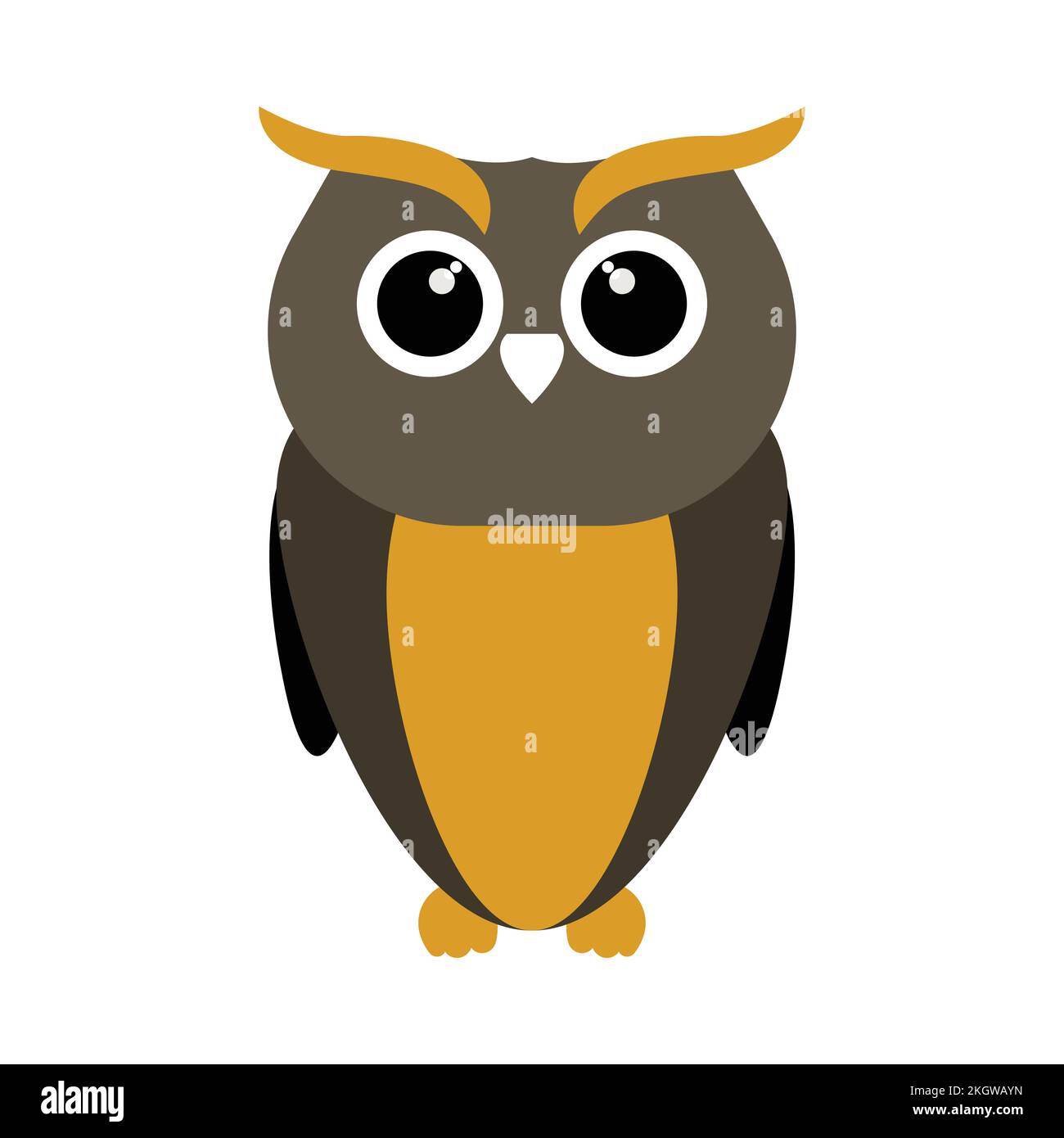 Halloween scary owl with dark black and yellow color shade. Halloween black owl design on a white background. Spooky design for Halloween event vector Stock Vector