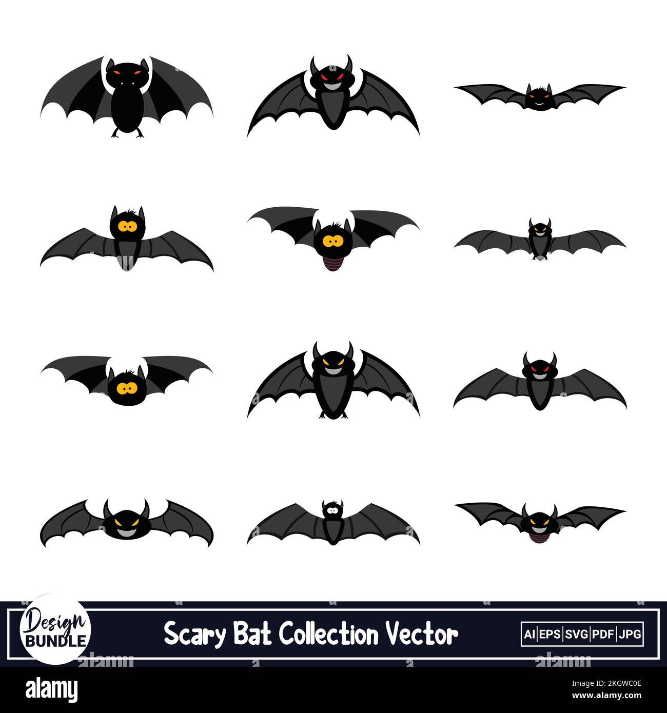 Halloween scary bat vector design on a white background. Bat vector