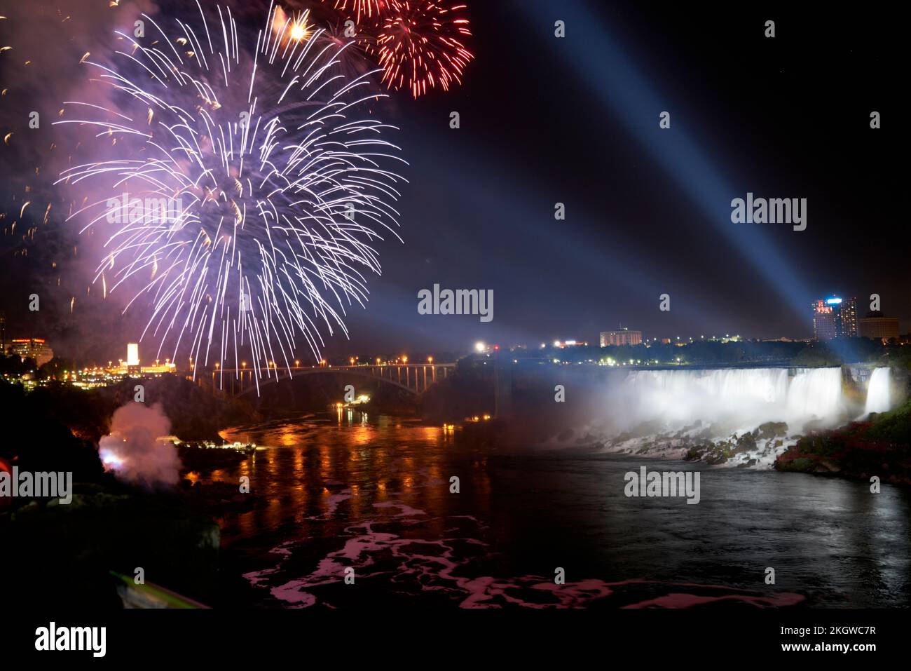 Fireworks at the Niagara Falls. Canada Stock Photo Alamy
