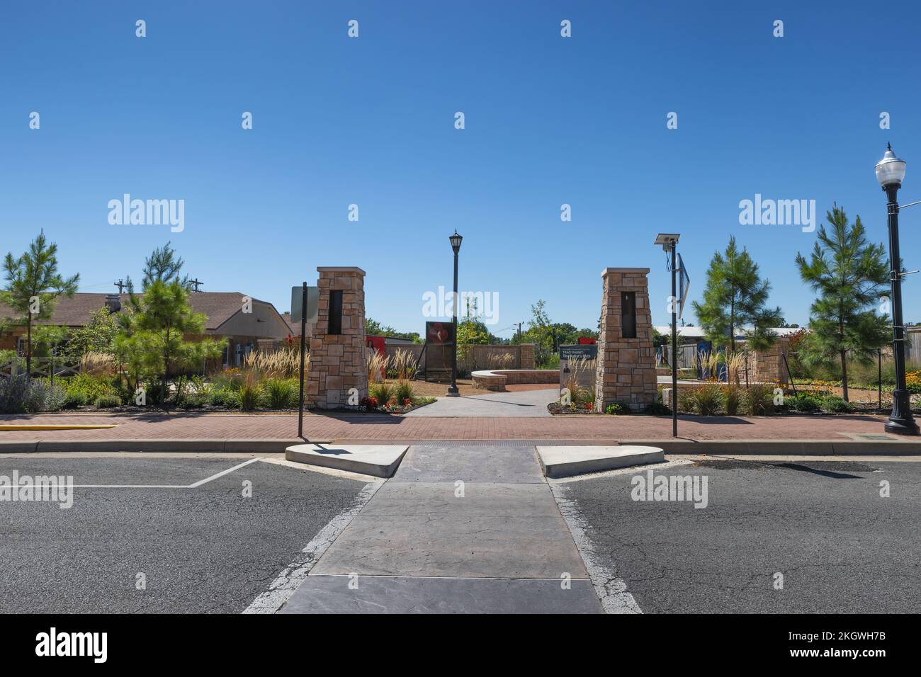 Tahlequah, Oklahoma, USA - September 30, 2022: The art walk park with ...