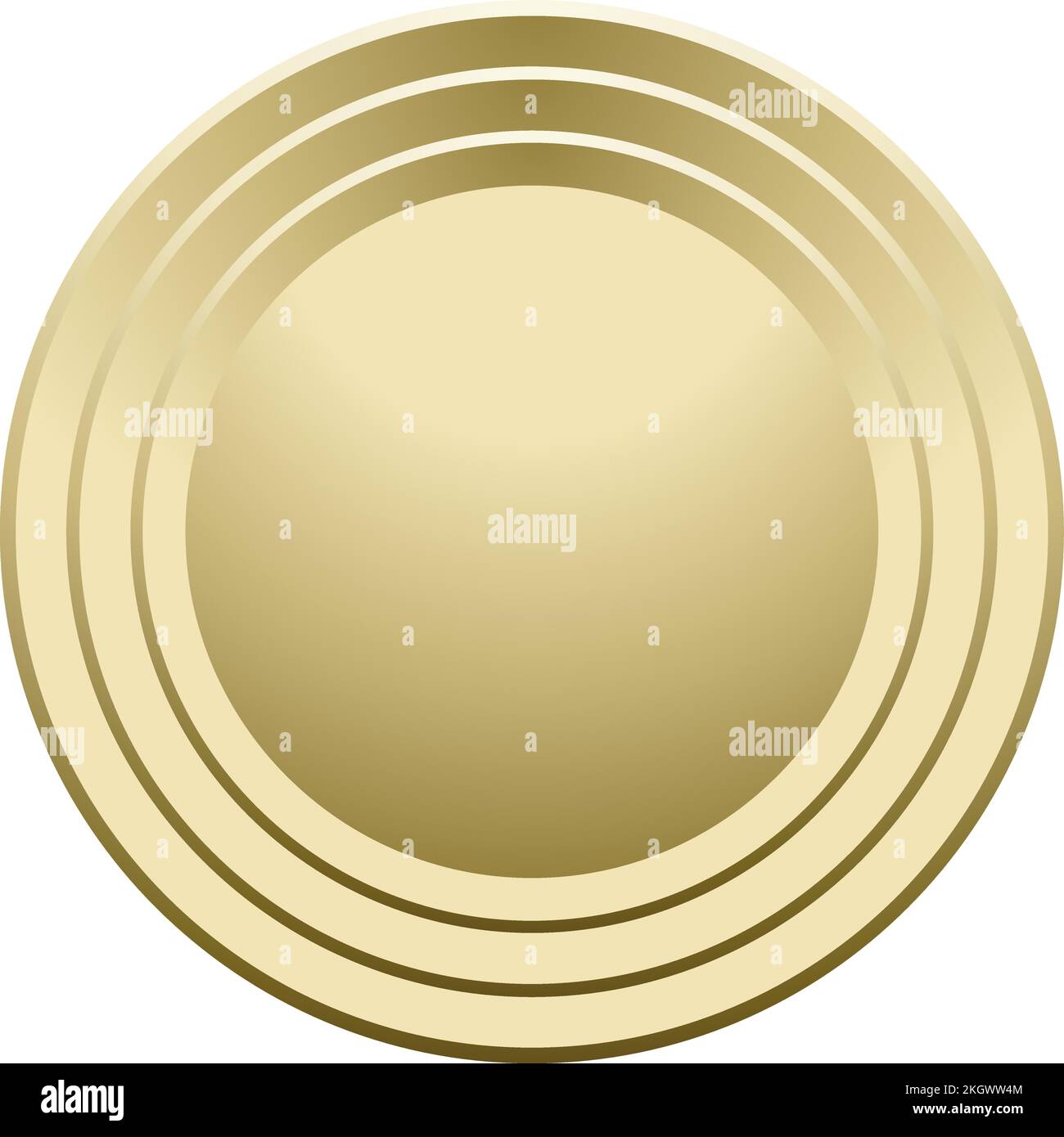 Metal circle realistic mockup. Golden round medal Stock Vector Image