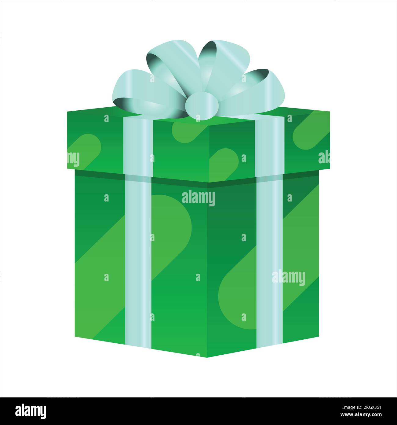 Christmas gift vector design on a white background. Round gift box