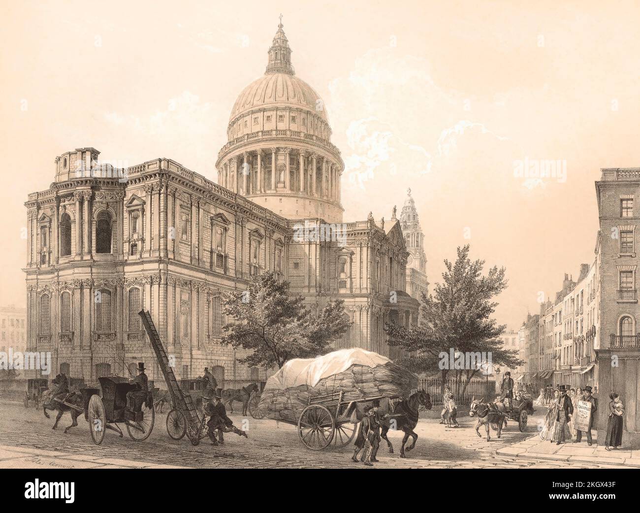 St Pauls Cathedral, London, England, 1855 Stock Photo