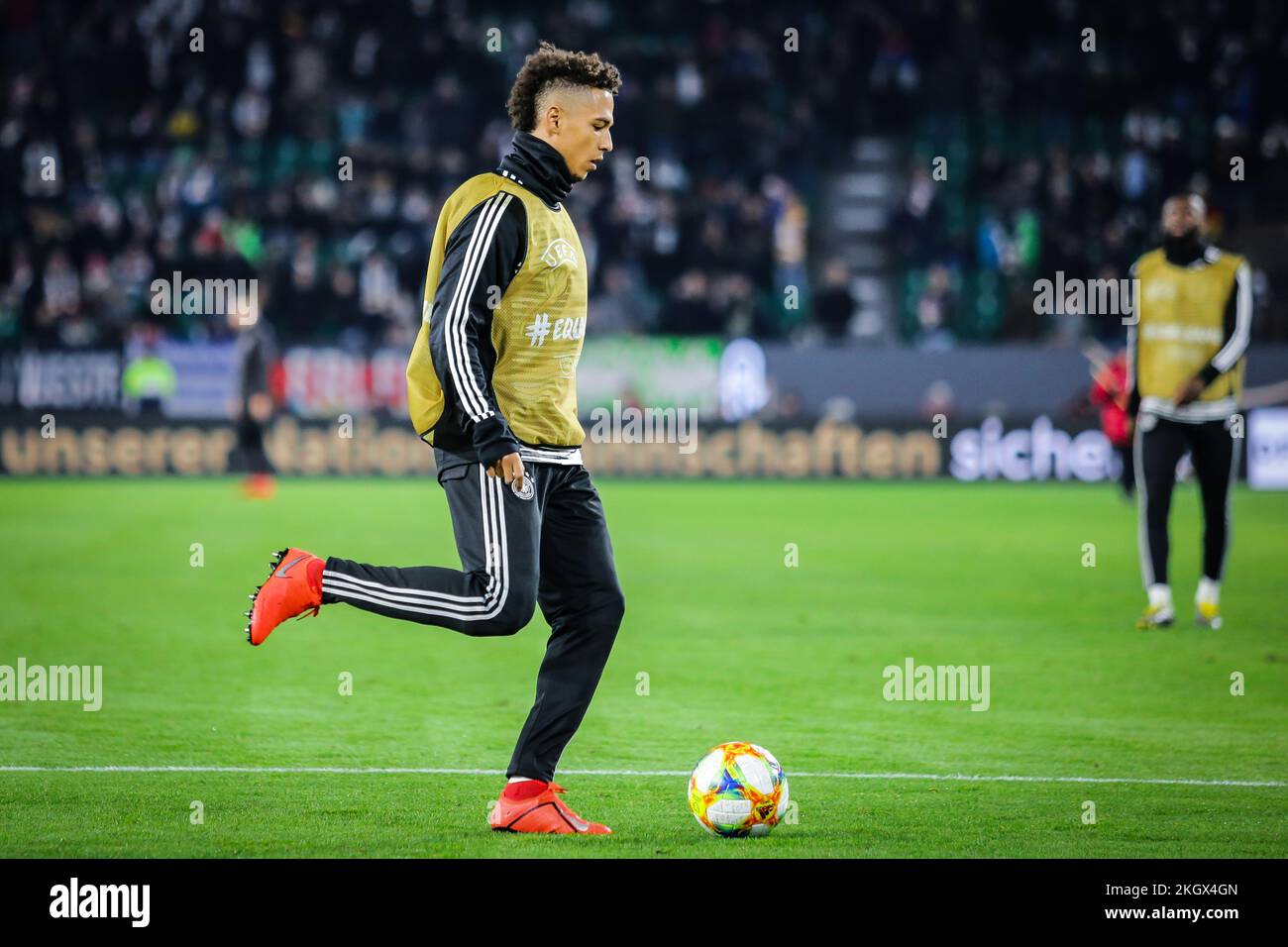 Wolfsburg, Germany, March 20, 2019: Thilo Kehrer in action during the warm-up session before the soccer match between Germany and Serbia Stock Photo
