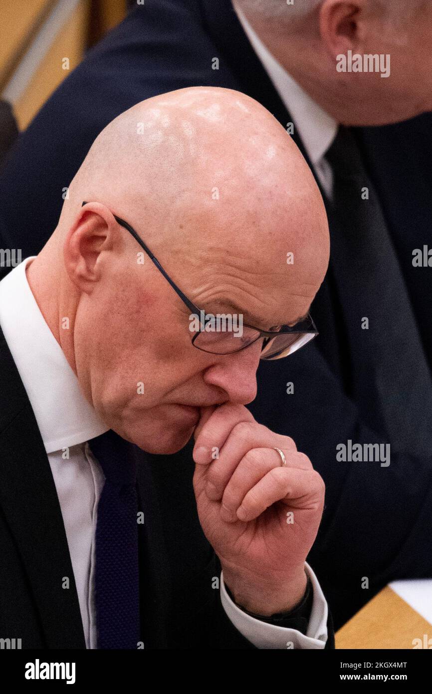 Edinburgh, Scotland, UK. 23rd Nov, 2022. PICTURED: Portfolio questions on Finance and the Economy where John Swinney MSP, Scottish Depute First Minister took questions. Credit: Colin D Fisher Credit: Colin Fisher/Alamy Live News Stock Photo