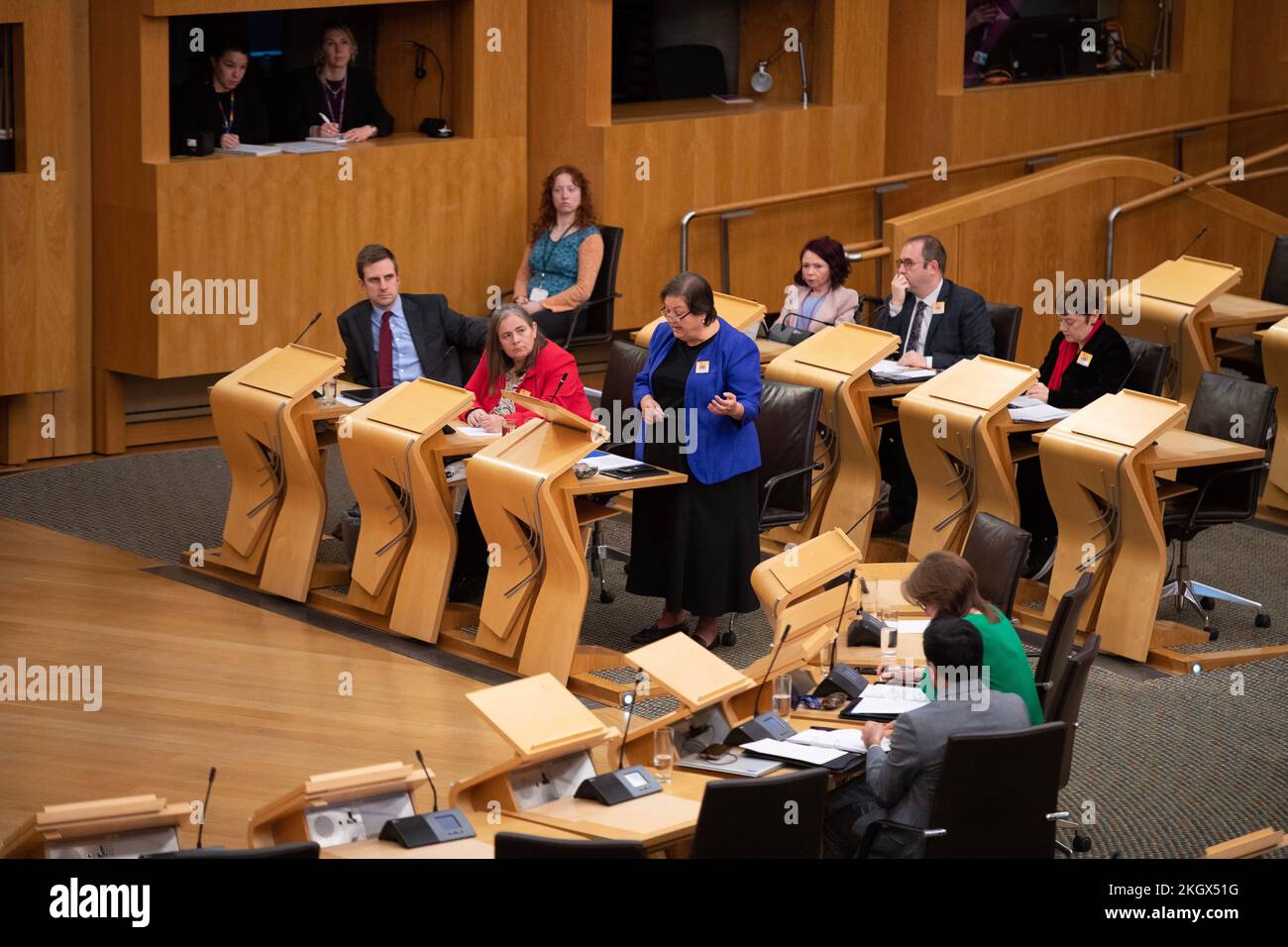 Edinburgh, Scotland, UK. 23rd Nov, 2022. PICTURED: Jackie Baillie MSP, Scottish about Party depute Leader. Afternoon session debate: Protecting the Scottish NHS, Labour Party led debate, which includes questions on the proposed and controversial two tier system for patients. Credit: Colin D Fisher Credit: Colin Fisher/Alamy Live News Stock Photo