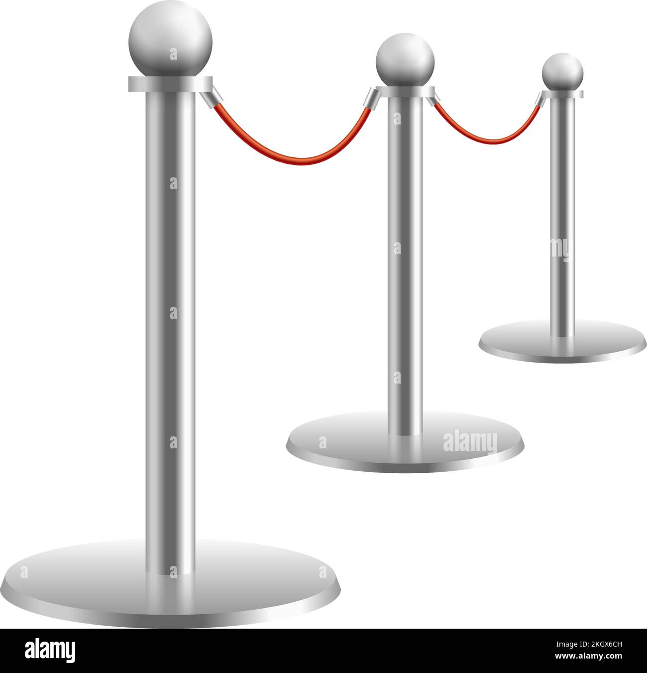 Red rope barrier mockup. Realistic luxury event Stock Vector Image